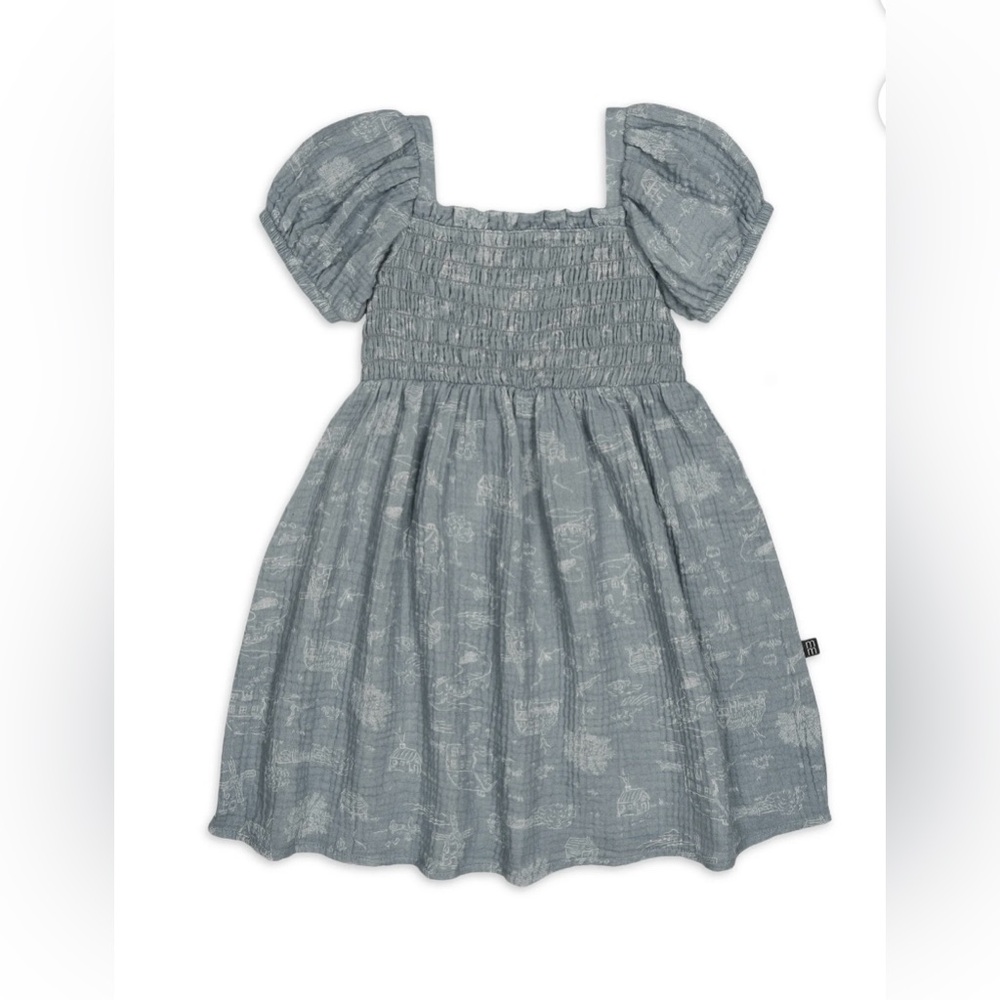 Modern Moments by Gerber Teal Countryside Smocked Dress 12M NWT Toddler Girl
